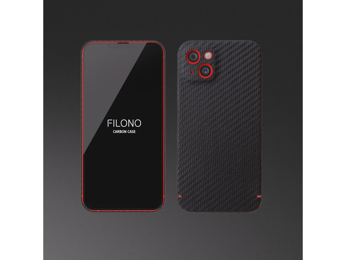 Filono Étui du carbone iPhone 13 y compris la bague en métal