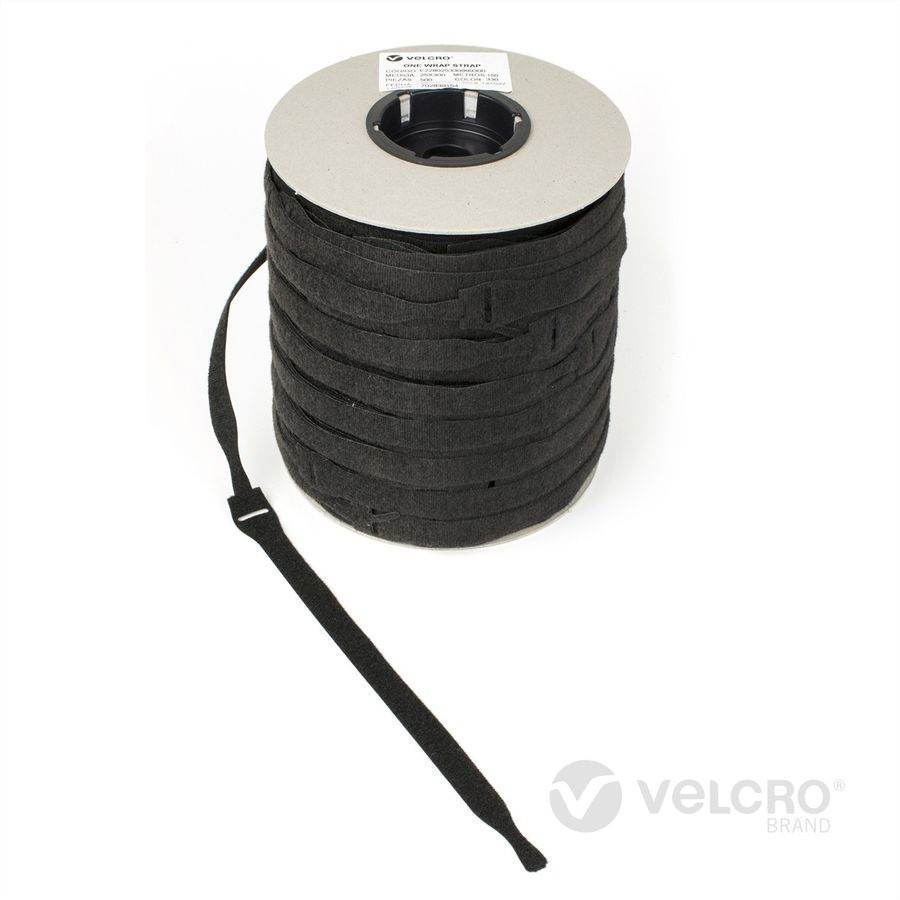 VELCRO® One Wrap® Strap 25mm x 300mm, 750 pièces, ignifugé, noir