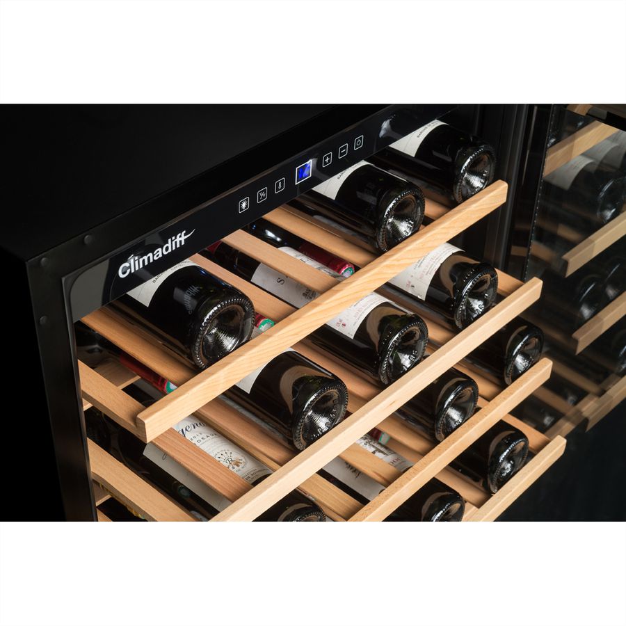 Climadiff Armoire à vin CBU51S2B, encastrable, 1 zone, 51 bouteilles