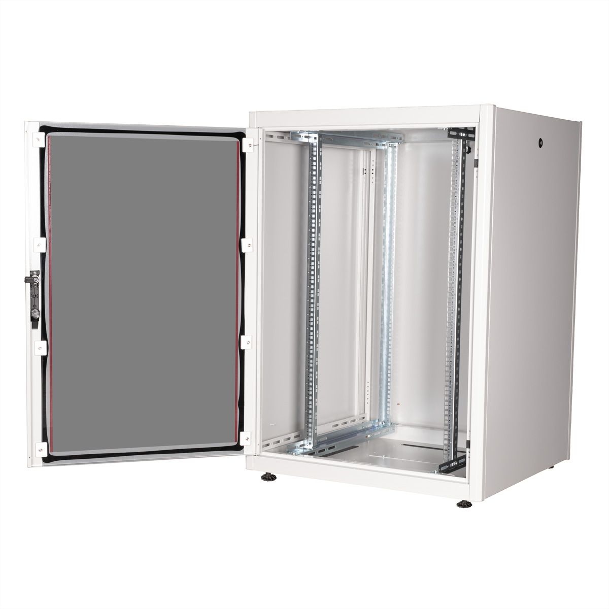 ROLINE 19-Zoll Netzwerkschrank Basic 22 HE, 800x800 BxT Glastür grau