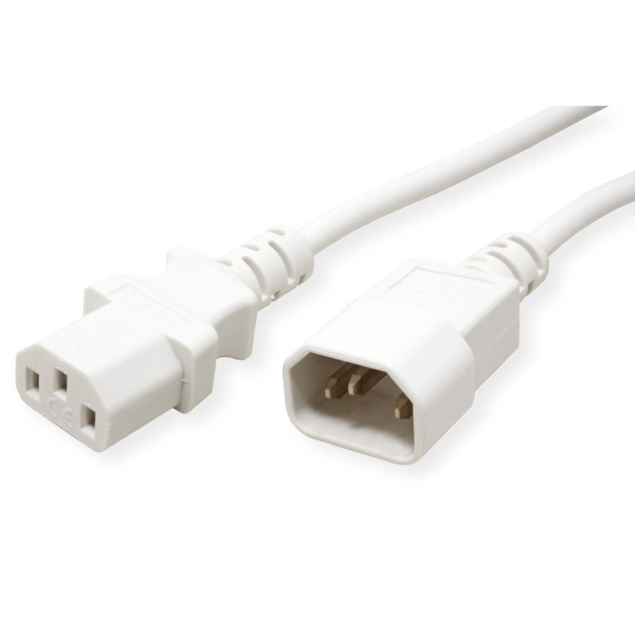 VALUE Câble d'alimentation, IEC 320 C14 - C13, blanc, 1,8 m