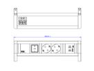 BACHMANN DESK 2xCEE7/3 1xcommutateur 1xUSB A/C 22W GST18 RAL9010