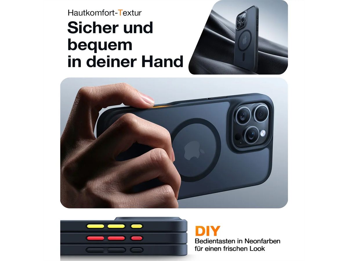 Torras étui portable Guadrian iPhone 16 Pro Max, MagSafe, noir