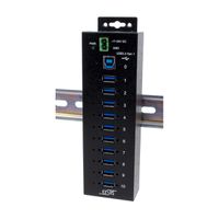 EXSYS EX-1510HMVS Hub métallique USB 3.2 Gen1 à 10 ports, protection de surtension 15KV ESD