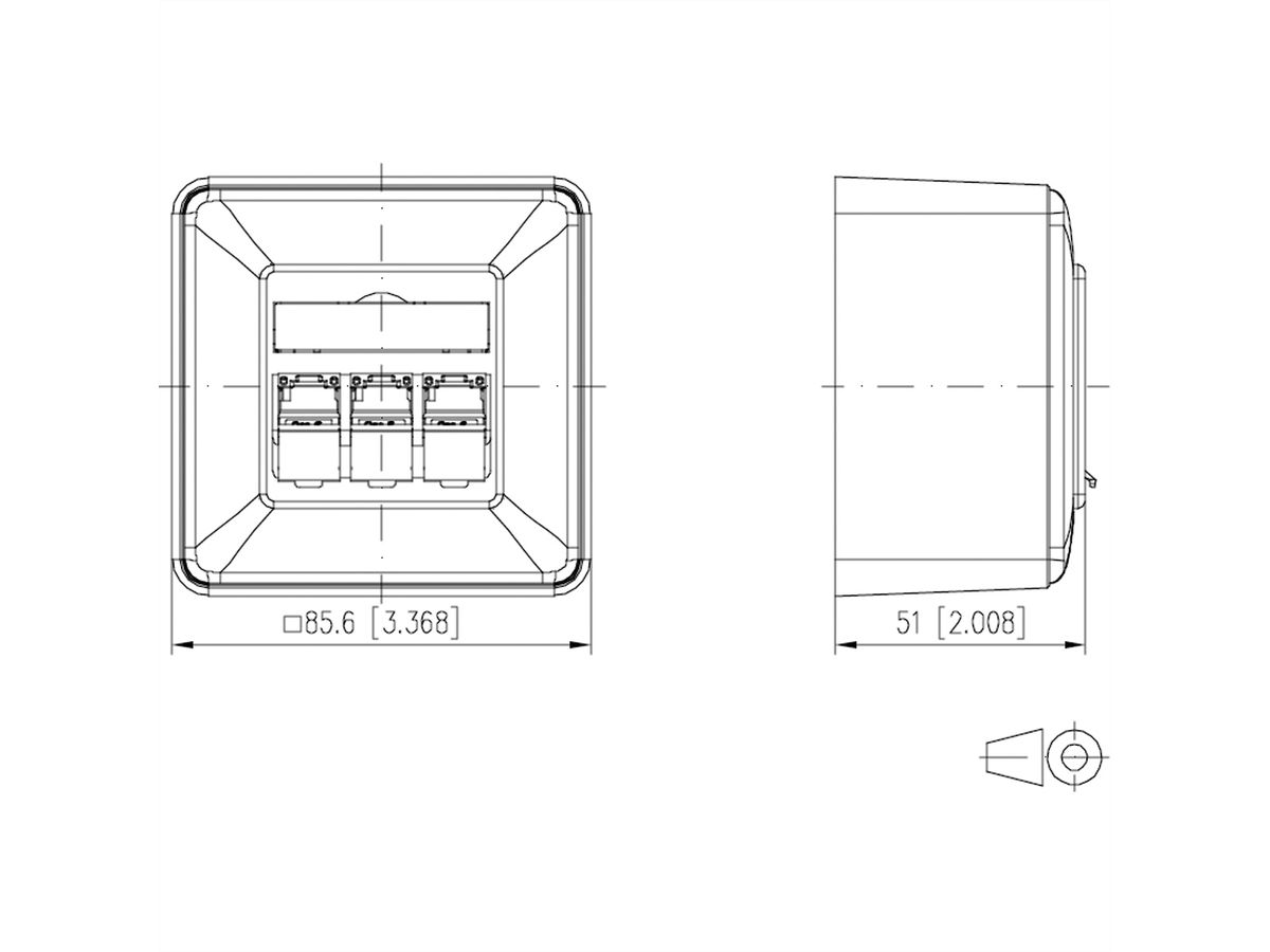 METZ CONNECT C6Amodul 3 ports 180°M AP blanc pur