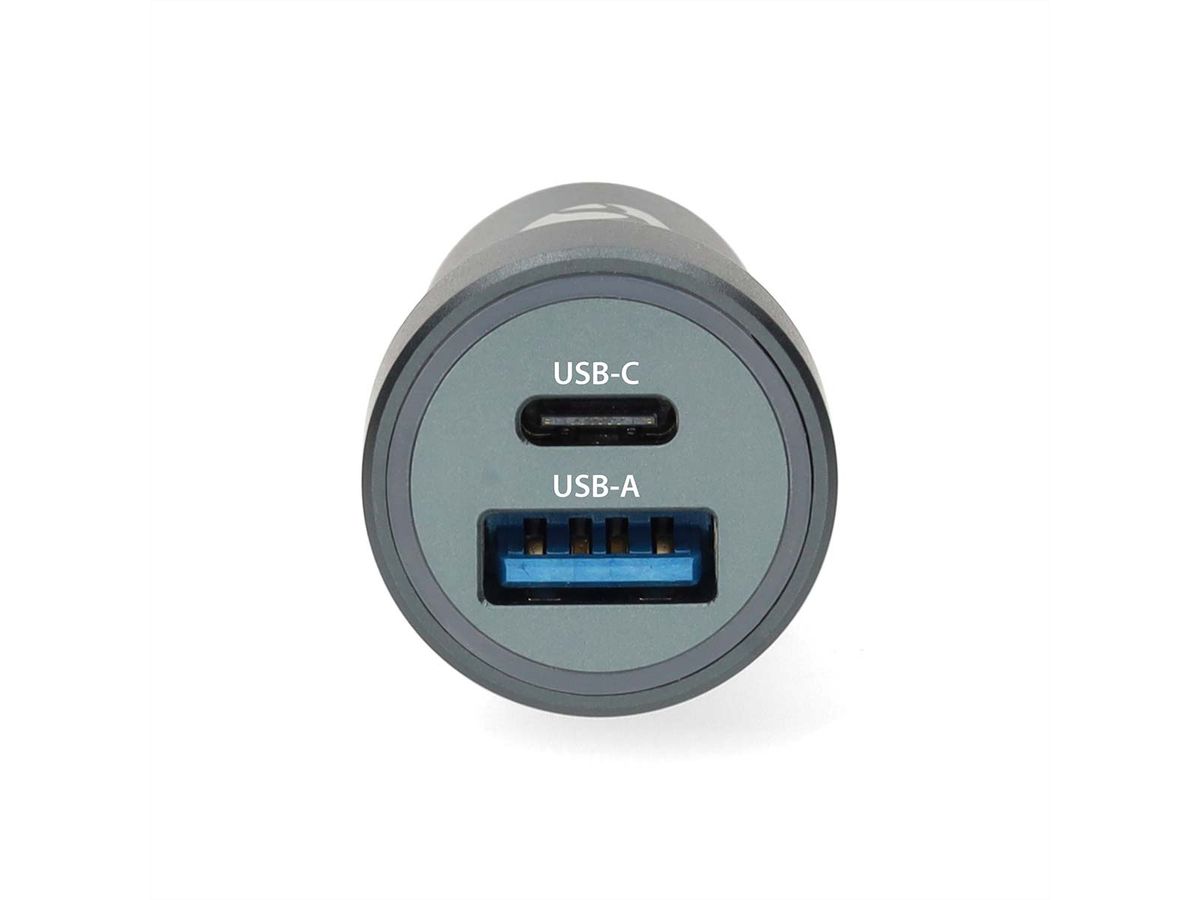 Nedis Auto-Ladegerät 48W, USB-C/USB-A, PD3.0, dunkelgrau
