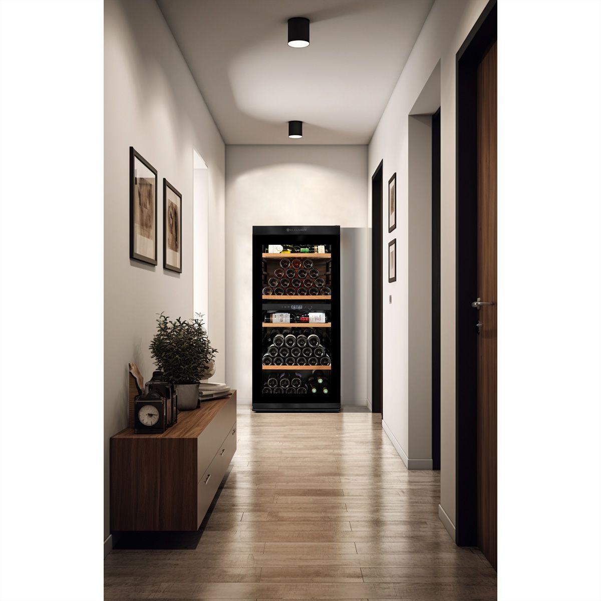 Climadiff Armoire à vin MILLESIME140DB, Autonome, 2 zones, 138 bouteilles