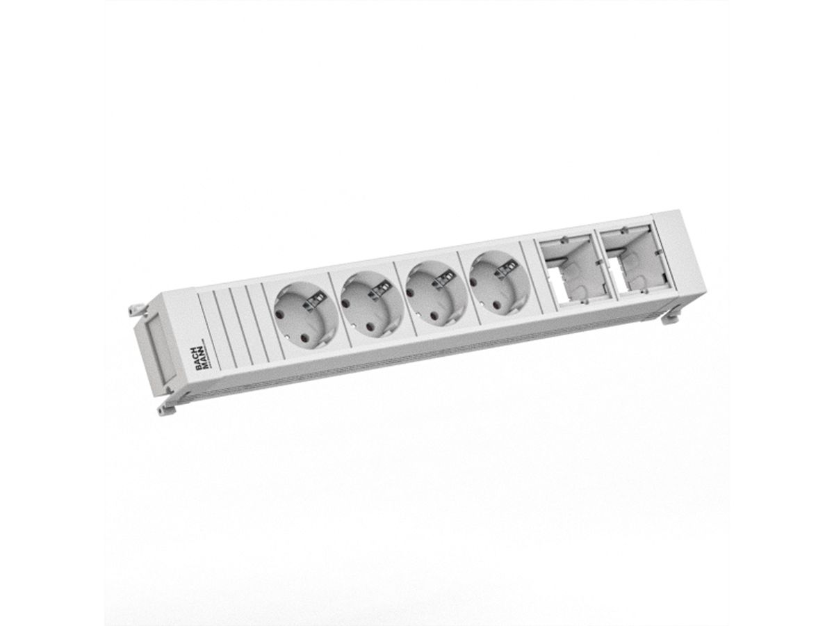 BACHMANN POWER FRAME 4xCEE7/3 2xCM 0,2m GST18 RAL9010