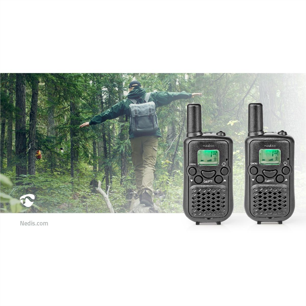 Kit talkie-walkie Nedis, 2 récepteurs, 5 km, 2,5 heures