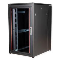 ROLINE 19" Baie réseau Pro 26U, 800x1000 LxP Porte verre noir
