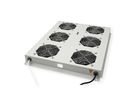 ROLINE 19" Unité de ventilation de toit, 6 ventilateurs, Thermostat pour baie serveur, grise