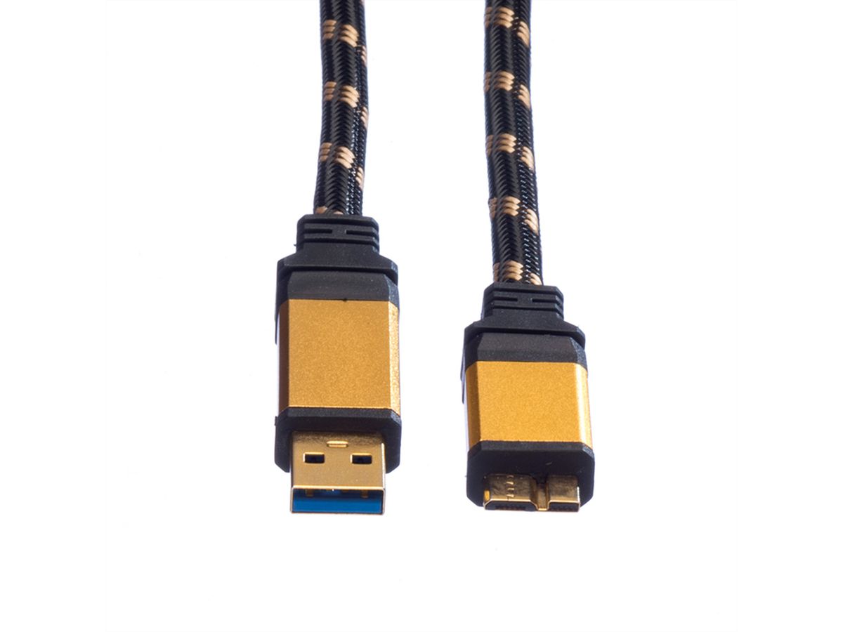 ROLINE GOLD Câble USB 3.2 Gen 1, type A-Micro B, M/M, 2 m