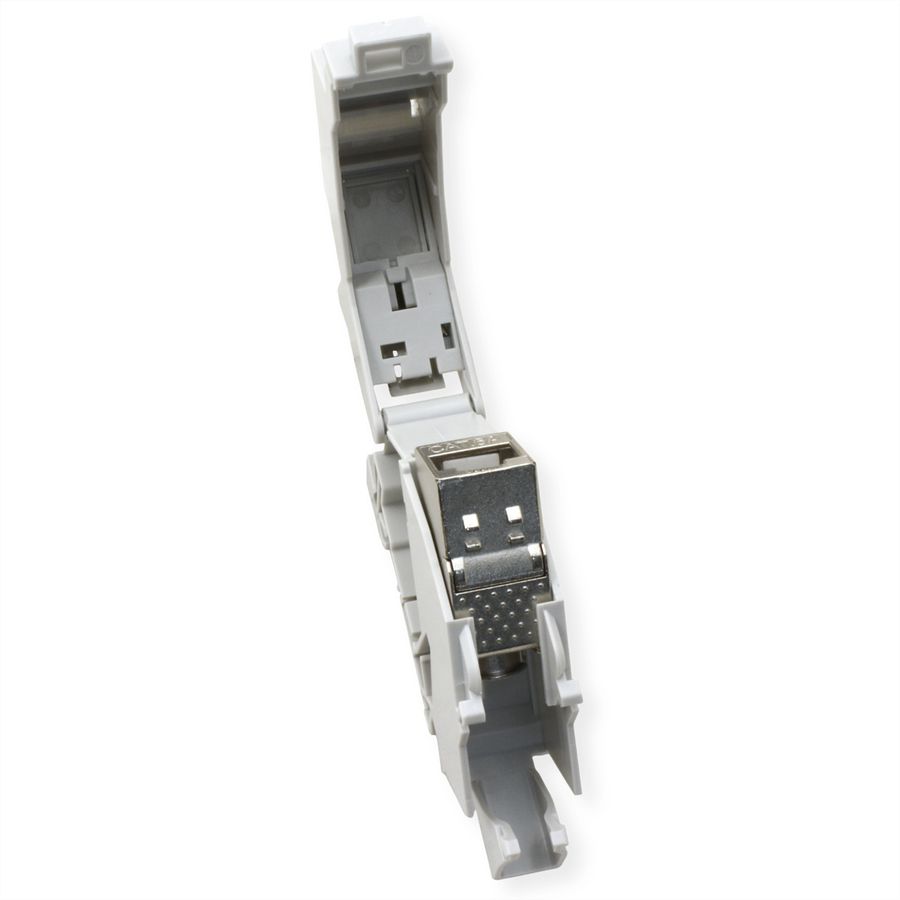 ROLINE Adaptateur de rail DIN pour module Keystone, avec Keystone Cat.6A, blindé, 45°