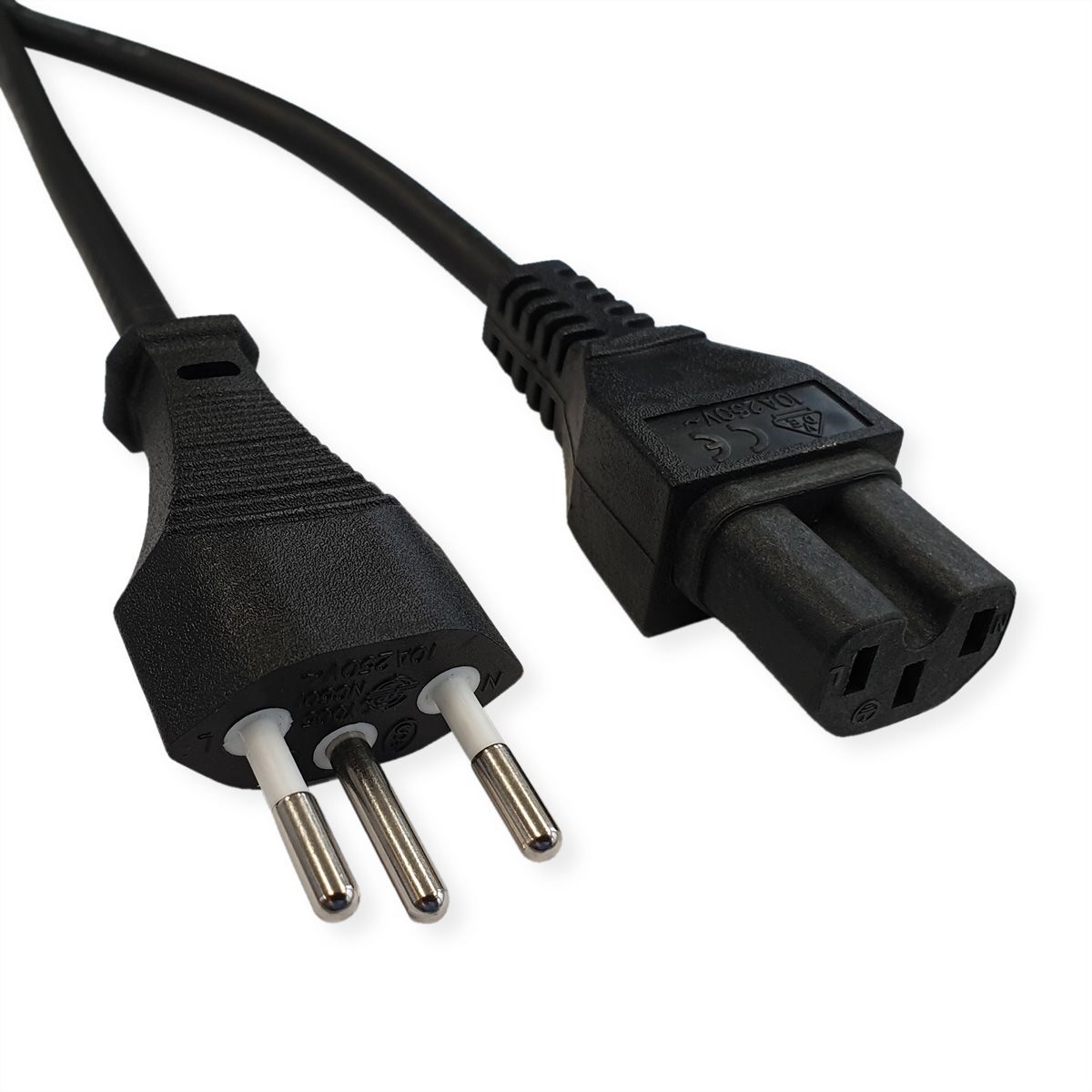 VALUE Câble d'alimentation  T12 vers C15, noir, 1,8 m
