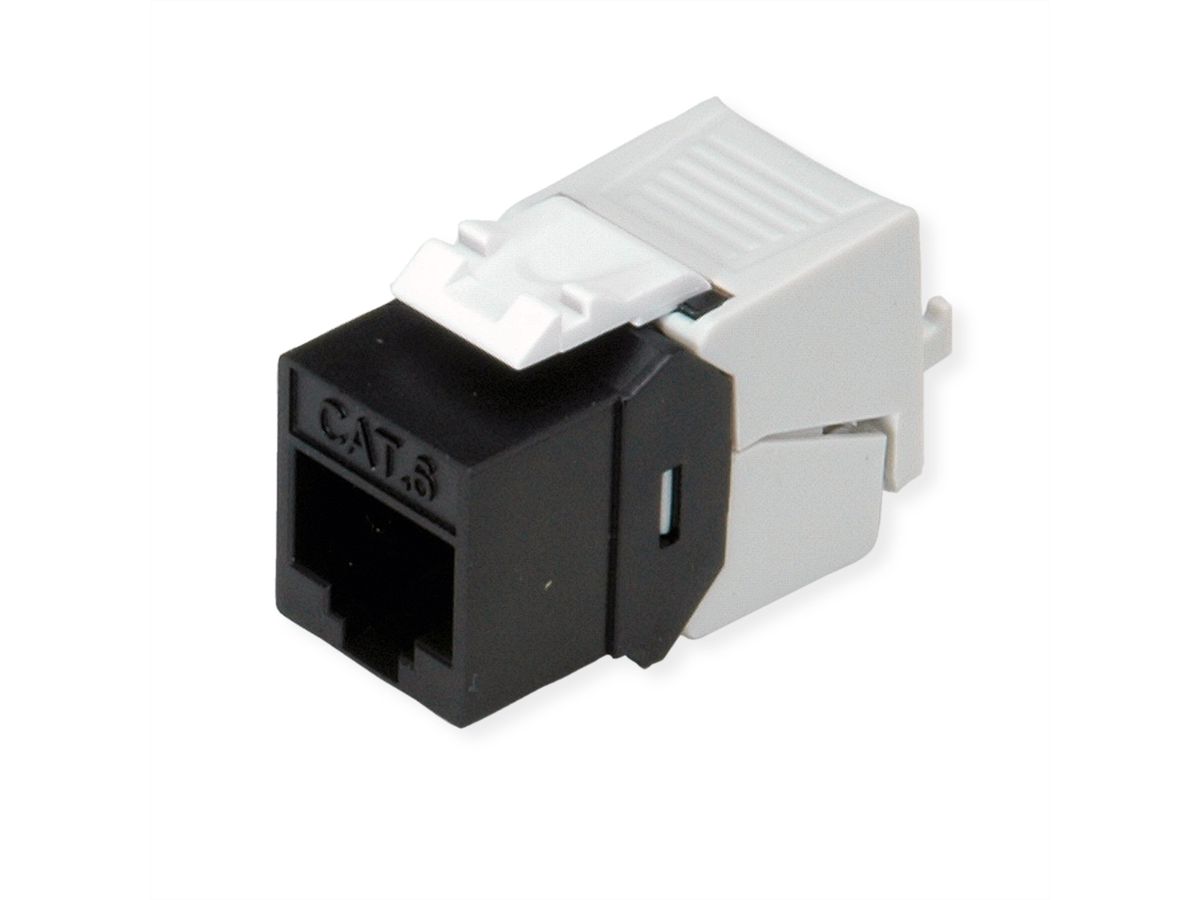 ROLINE Cat.6 (Class E) Keystone, ungeschirmt, werkzeuglos, SLIM, schwarz