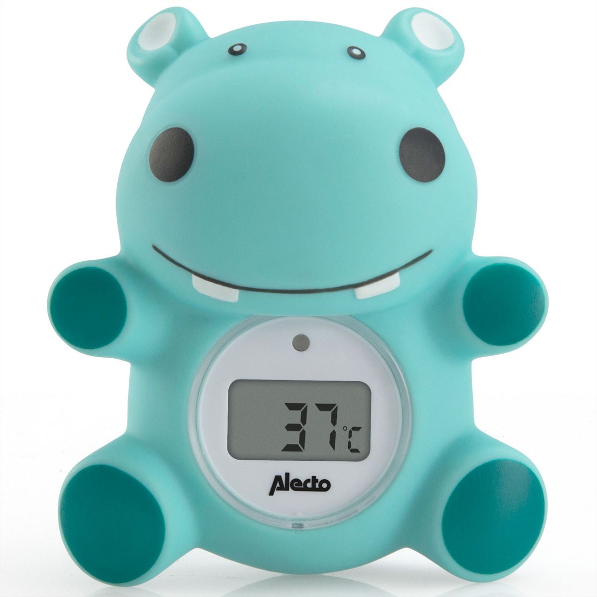 Alecto Baby Badethermometer und Raumthermometer BC-11 Hippo, Nilpferd, grün