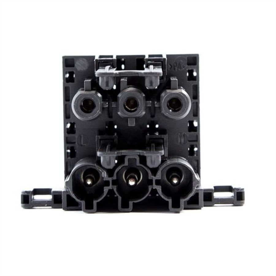 BACHMANN Bloc de distribution WIELAND GST18 1xIn/3xOut avec pattes de blocage, noir