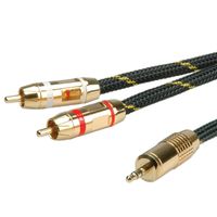ROLINE GOLD Câble audio, 3,5mm Stéréo - 2x RCA, M / M, 10 m