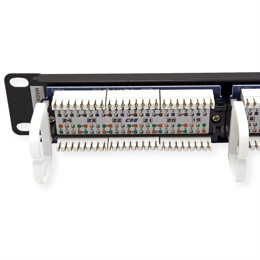 ROLINE Cat.5e (Class D) 19-Zoll-Patchpanel, 24 Ports, UTP, schwarz