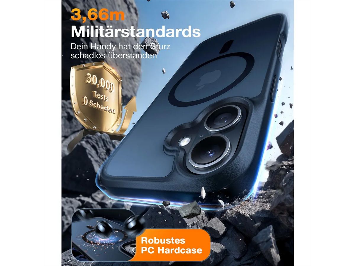 Torras Guardian Schutzhülle, iPhone 16, MagSafe, schwarz