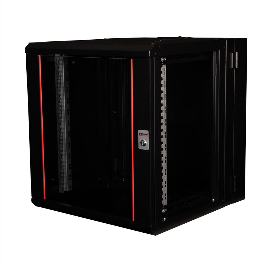 ROLINE 19-Zoll Wandgehäuse Pro 12 HE, 600x600 BxT zweiteilig schwenkbar schwarz