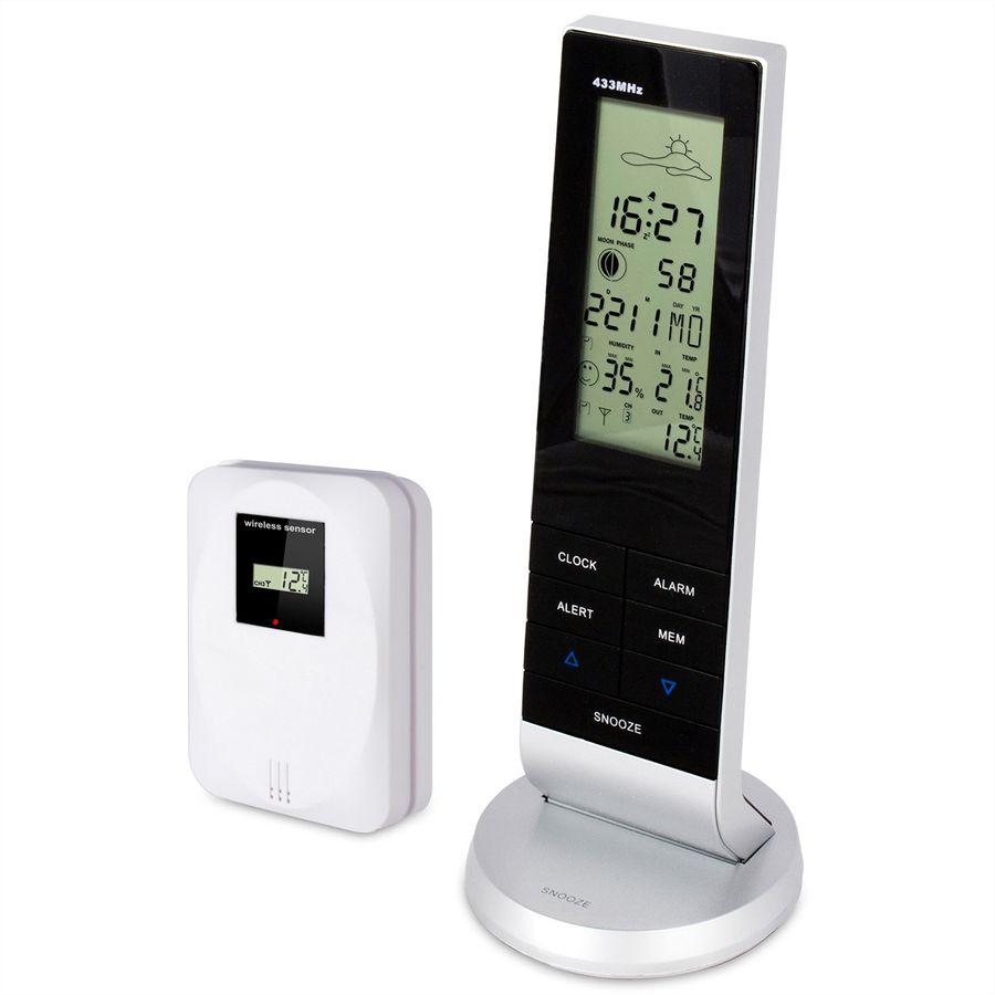 Station météo Alecto WS-1150 noir-argent, avec capteur extérieur sans fil