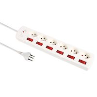 Schönenberger Prise multiple Principio+, 6xT13, 2.0m câble, blanc