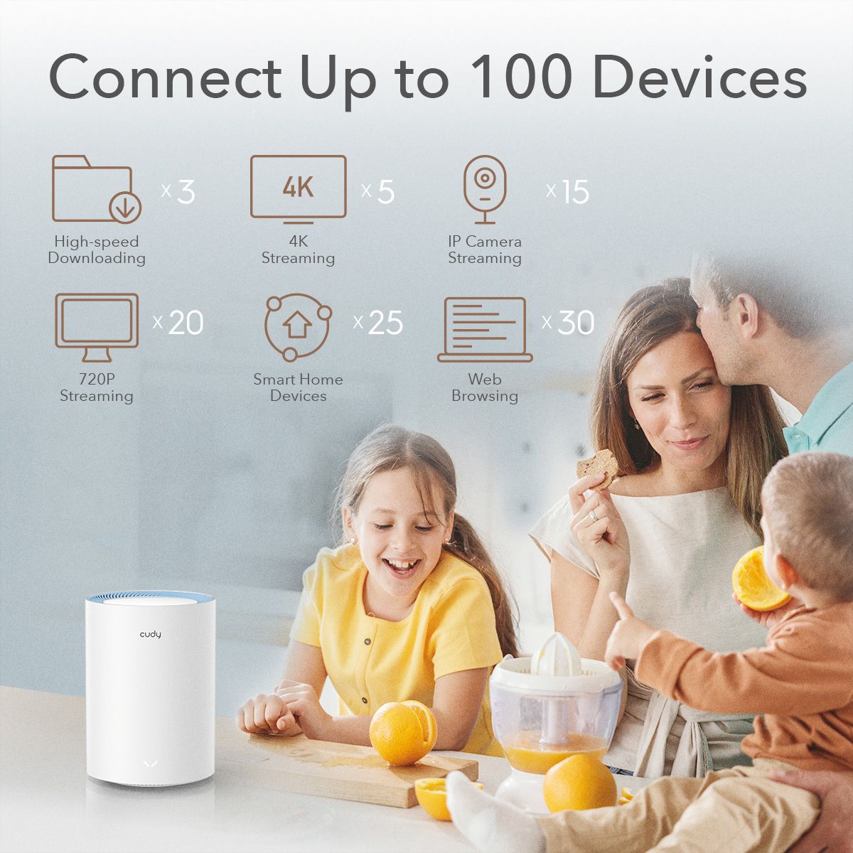 CUDY M1200 AC1200 Wi-Fi Mesh Solution 1er-Pack