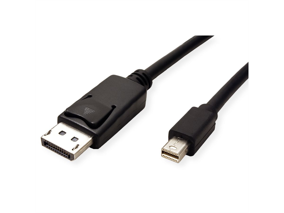 ROLINE GREEN DisplayPort Kabel, DP ST - Mini DP ST, TPE, schwarz, 3 m