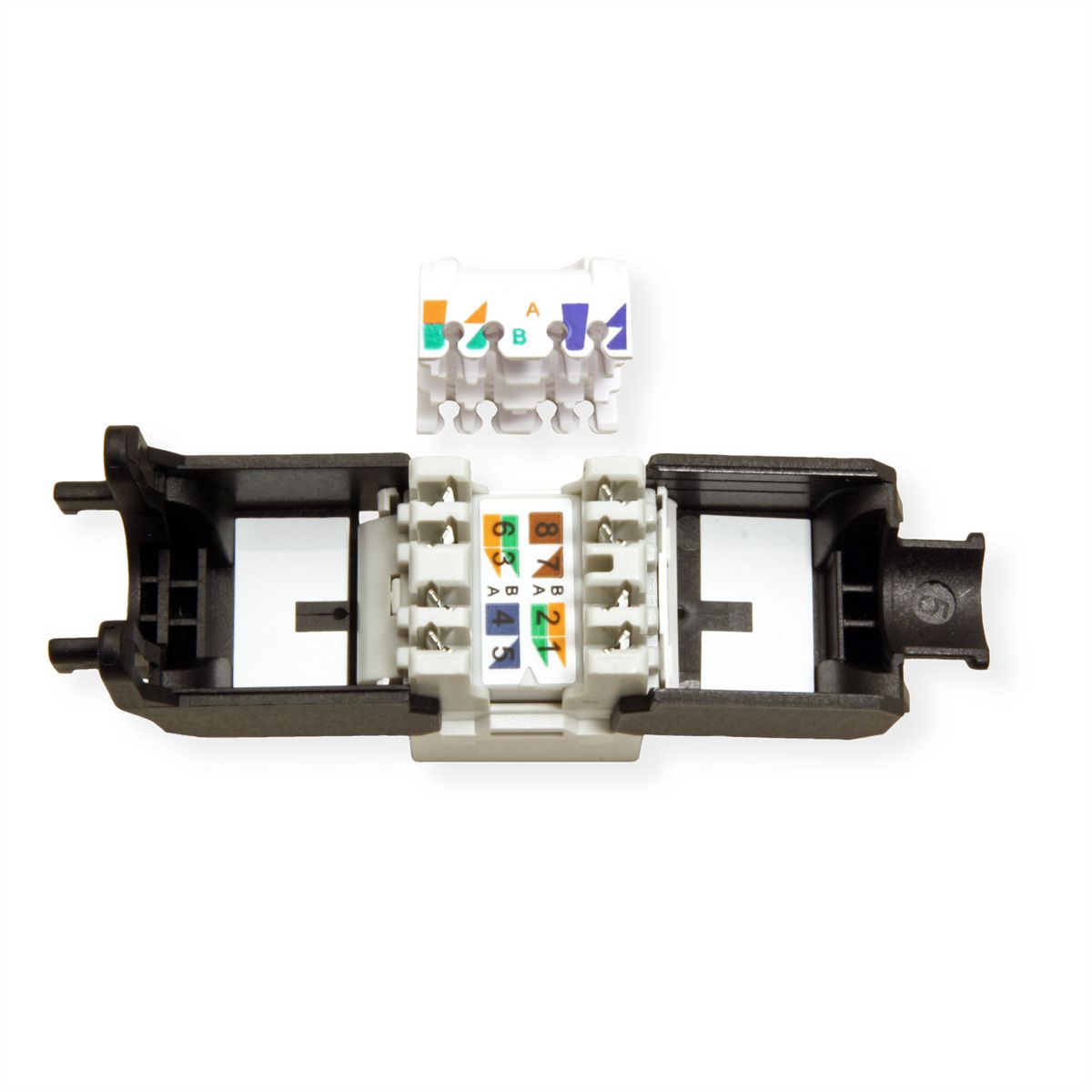 ROLINE Keystone Cat.6A (Classe EA), non blindé, sans outil, blanc