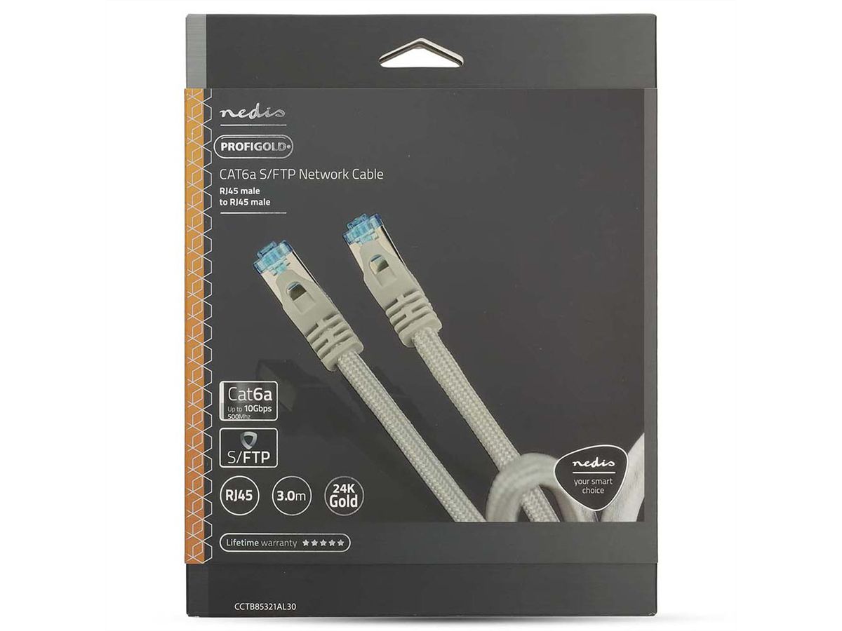 Nedis Patchkabel Cat.6A S/FTP, weiss, 3.0m