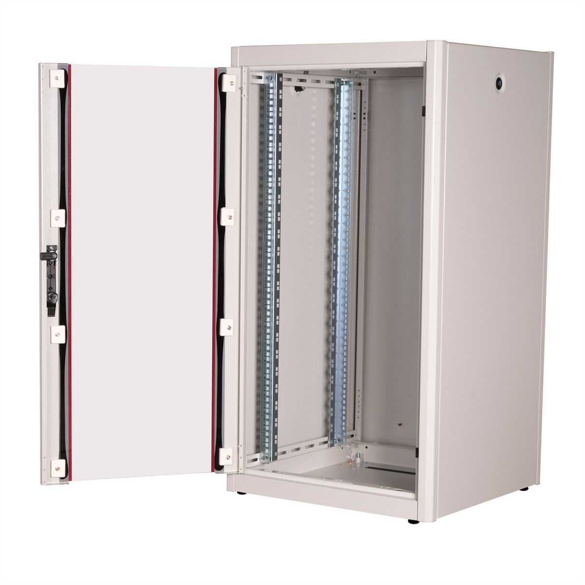 ROLINE 19-Zoll Netzwerkschrank Basic 22 HE, 600x600 BxT Glastür grau