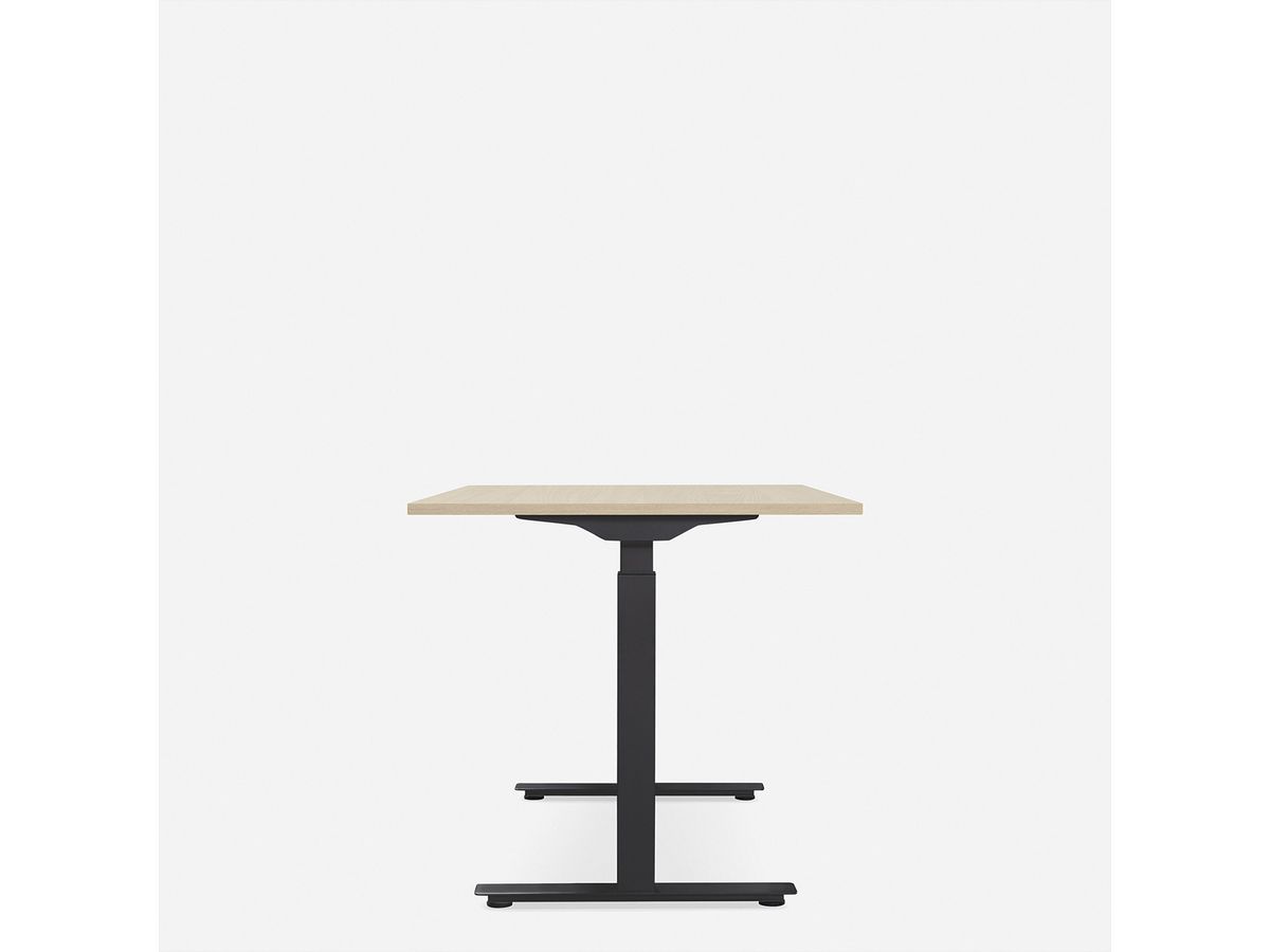 WRK21 Bureau Smart 100 x 60 cm, Hauteur réglable, Mandal érable / Noir