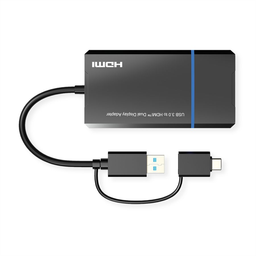 VALUE Adaptateur Display USB A+C vers 2x HDMI