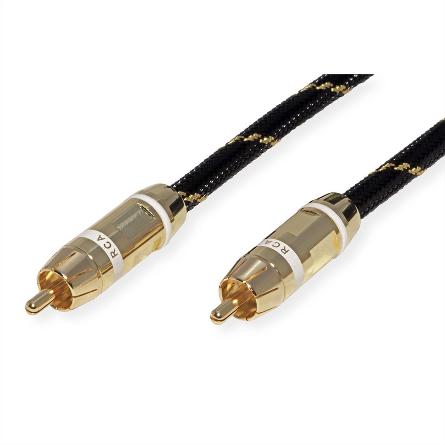 ROLINE GOLD Cinch-Verbindungskabel simplex ST/ST, weiss, 5 m