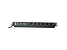 BACHMANN Bâti de prises 19" 6x avec GVS sans interrupteur, noir