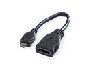 VALUE HDMI High Speed Kabel mit Ethernet, HDMI BU - Micro HDMI ST, 0,15 m