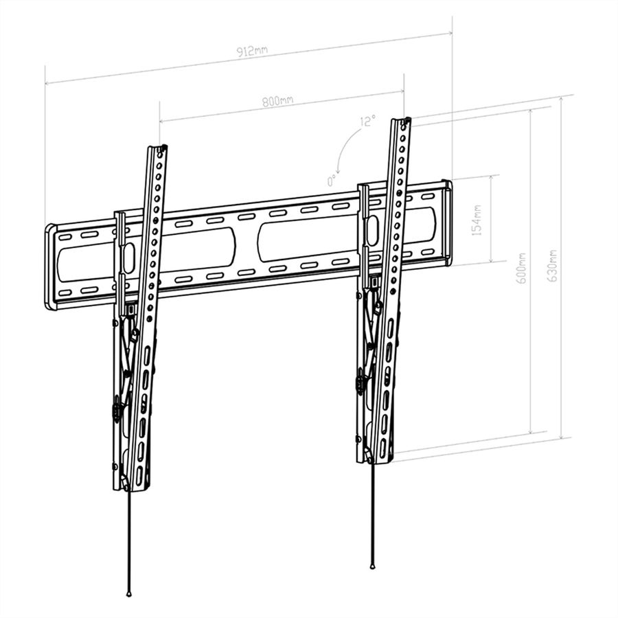 Hagor Support mural BL Tilt 800, noir