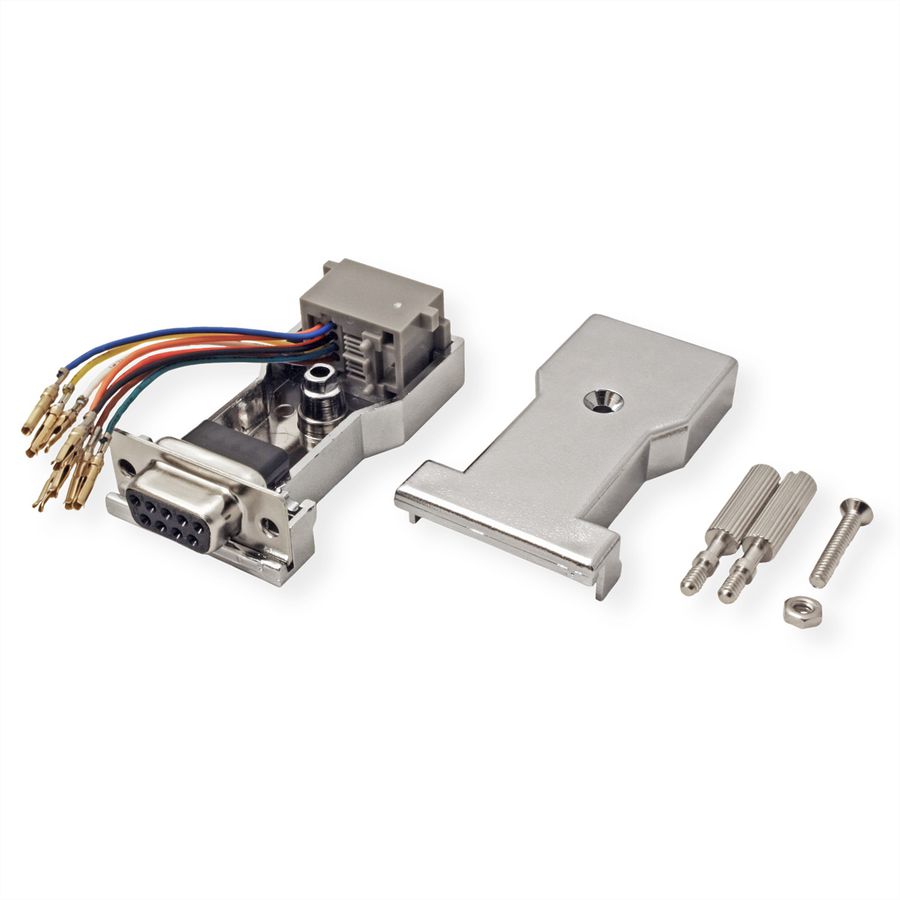 ROLINE Adaptateur DB9 femelle-RJ45 femelle 8P / 8C 8 fils, argent
