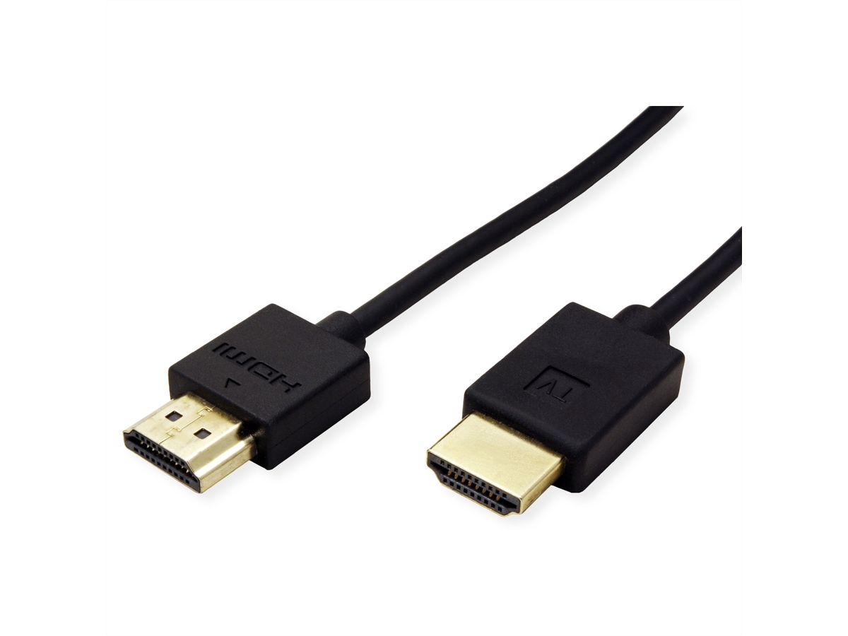 ROLINE 4K HDMI Ultra HD Kabel mit Ethernet, aktiv, ST/ST, schwarz, 5 m