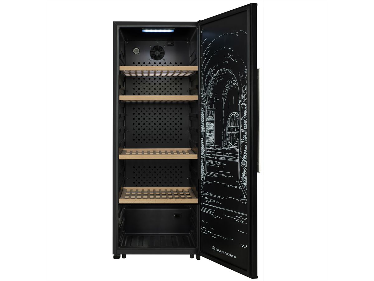 Climadiff Weinkühlschrank GARDE200D, Freistehend, 1 Zone, 204 Flaschen