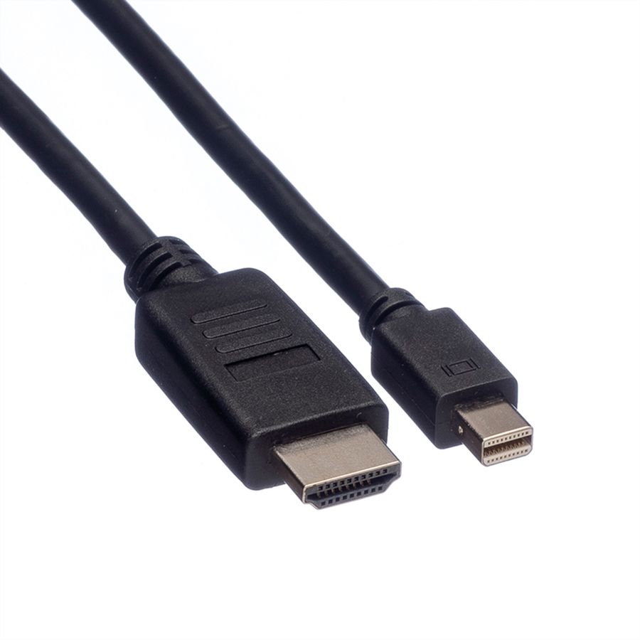 ROLINE Mini DisplayPort Kabel, Mini DP-HDTV, ST/ST, schwarz, 1 m