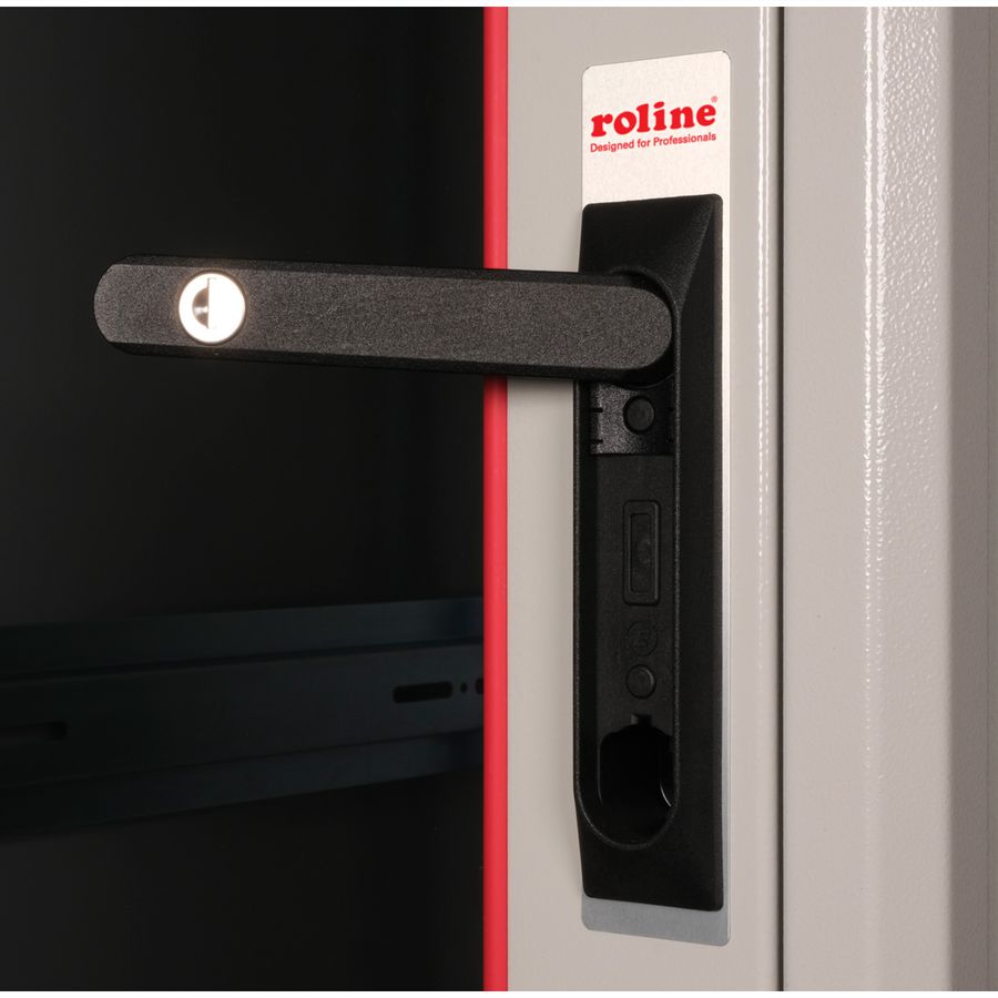 ROLINE 19-Zoll Netzwerkschrank Basic 26 HE, 600x800 BxT Glastür grau