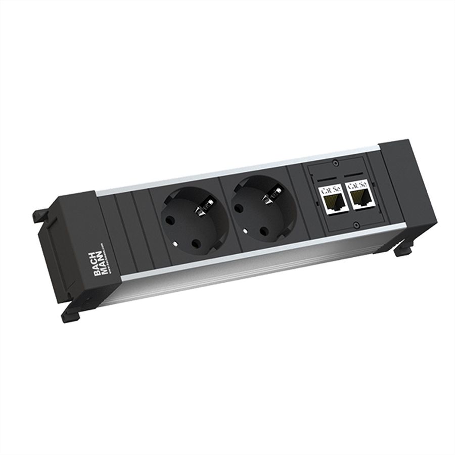 BACHMANN POWER FRAME Small 2x contact de protection 2x CAT6