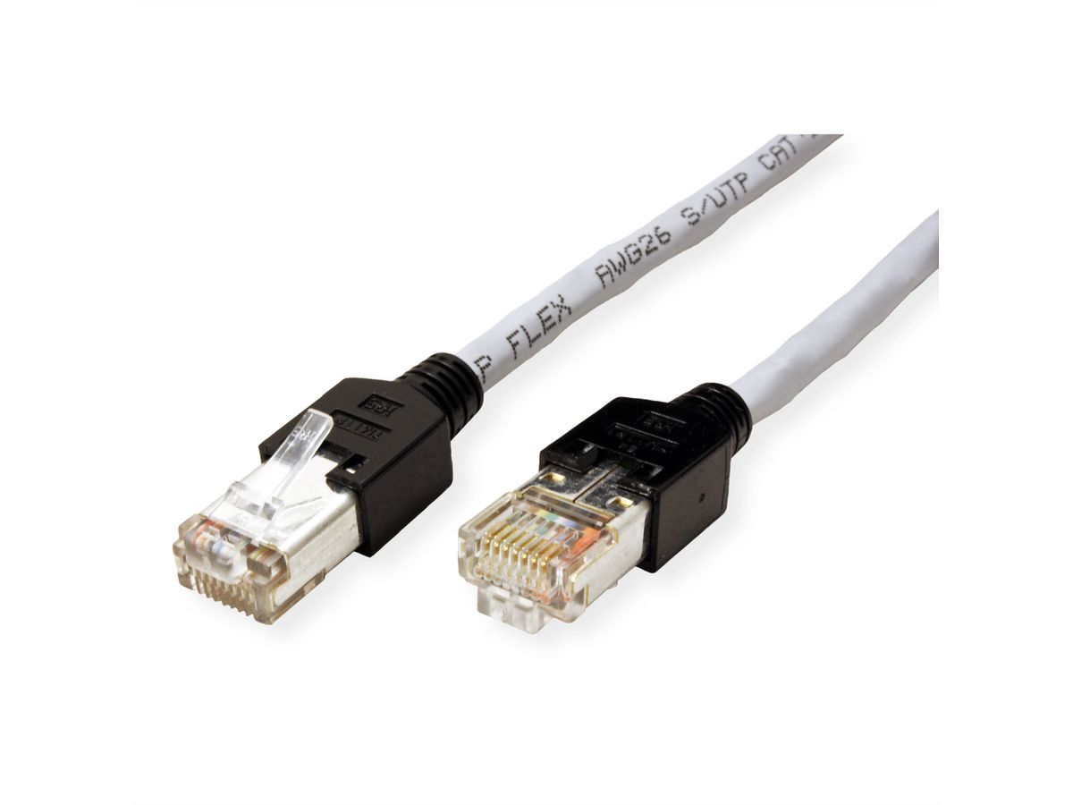 DÄTWYLER Patchkabel Cat.5e (Class D) S/UTP, CU 5502 flex PVC, Hirose TM11, grau, 0,5 m