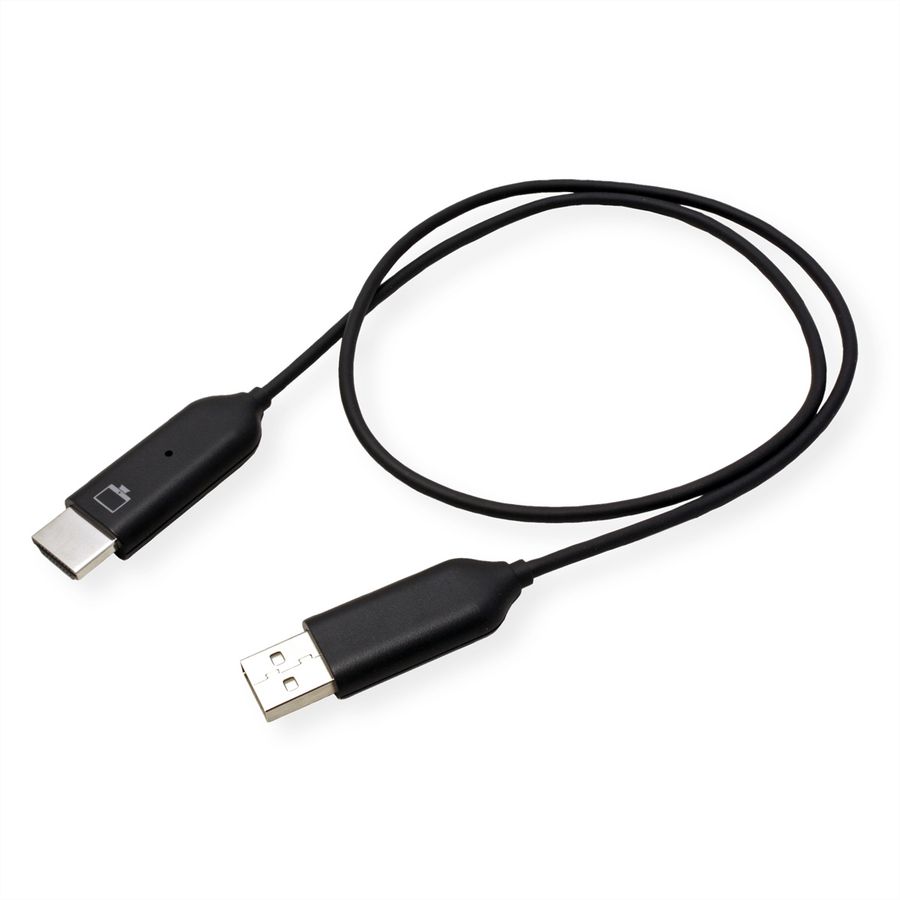ROLINE Drahtloses P2P-Anzeige-Dongle-Set, Tx+Rx, Wireless USB-C zu HDMI, 1080p, 20 m