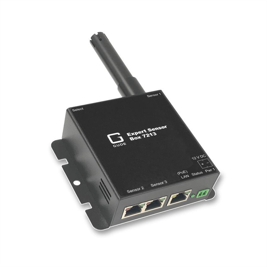 GUDE 721313 Expert LAN-Sensor für Temperatur-, Luftfeuchte und Luftdruck, PoE