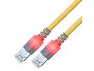 EasyLan DualBoot LED Patchkabel RJ45 S/FTP Cat.6 (Class E), mit saCon Stecker, LSOH, gelb, 1 m