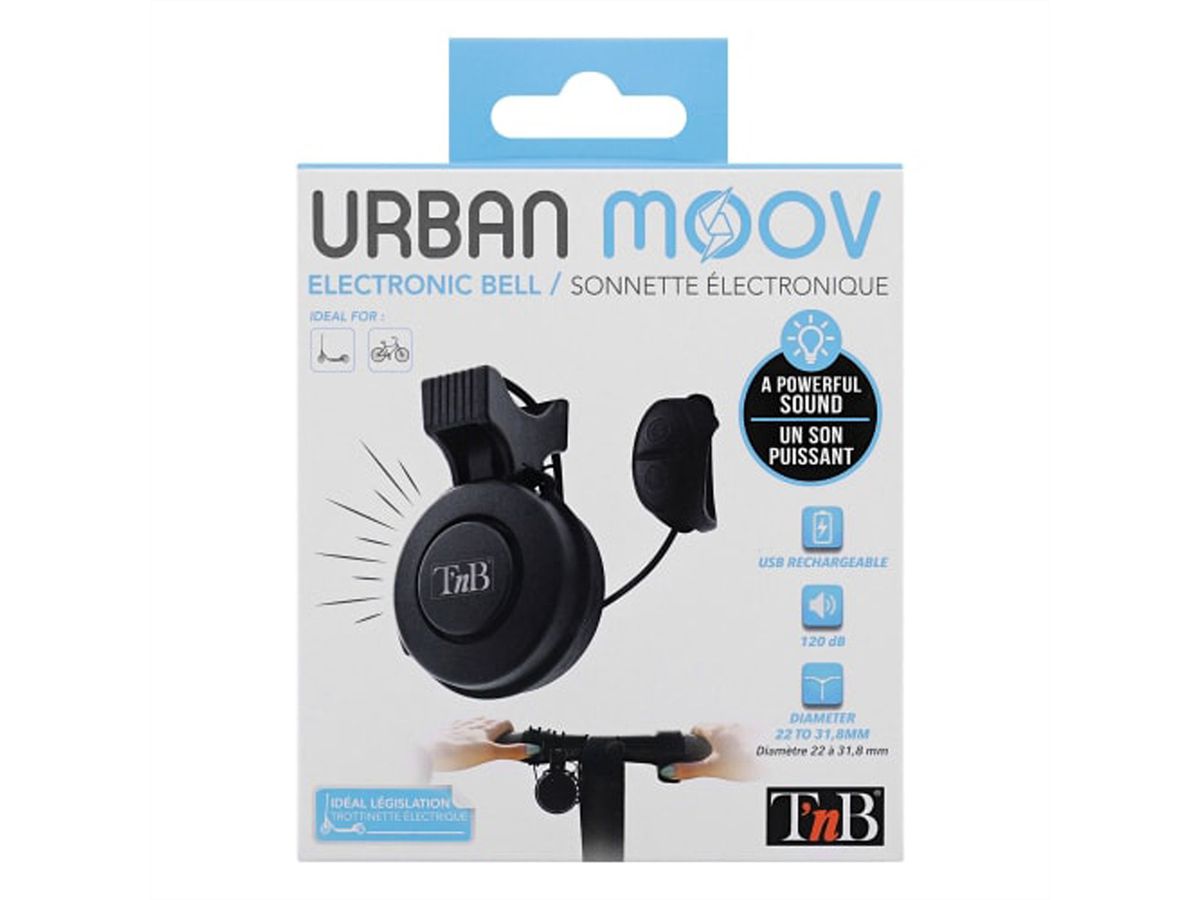 T'nB Urban Moov Fahrrad/Roller-Klingel, Schwarz