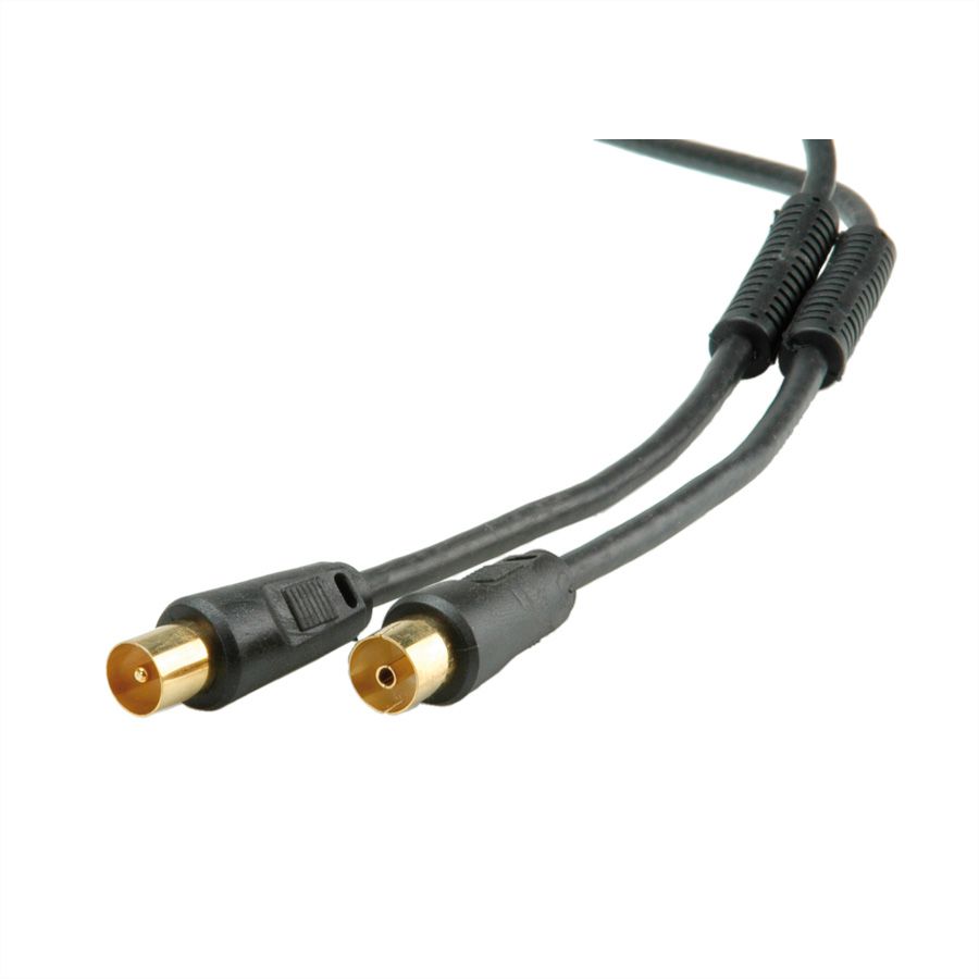 Câble d'antenne TV >100dB M/F, noir, 2,0m